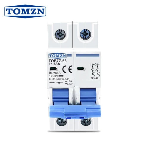 Tomzn 2P DC 1000V Solar Mini Circuit Breaker