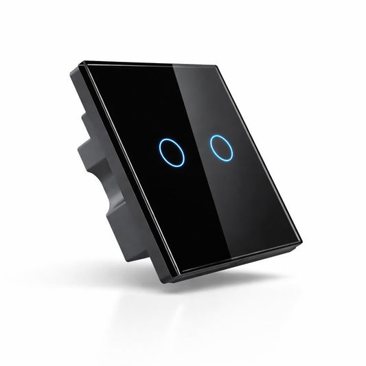 2 Gang Smart WiFi Switch CRYSTAL SERIES – 600W Per Gang Touch Panel
