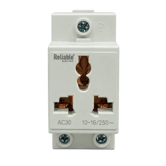Reliable Electric AC-30 3 Pin DIN Rail Socket 16A 250V | 35mm Modular Socket